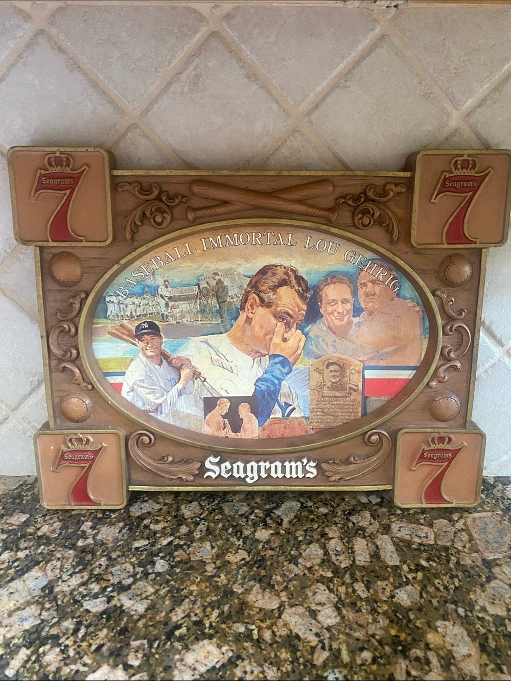 Lou Gehrig Decorative Wall Plaque - Brown